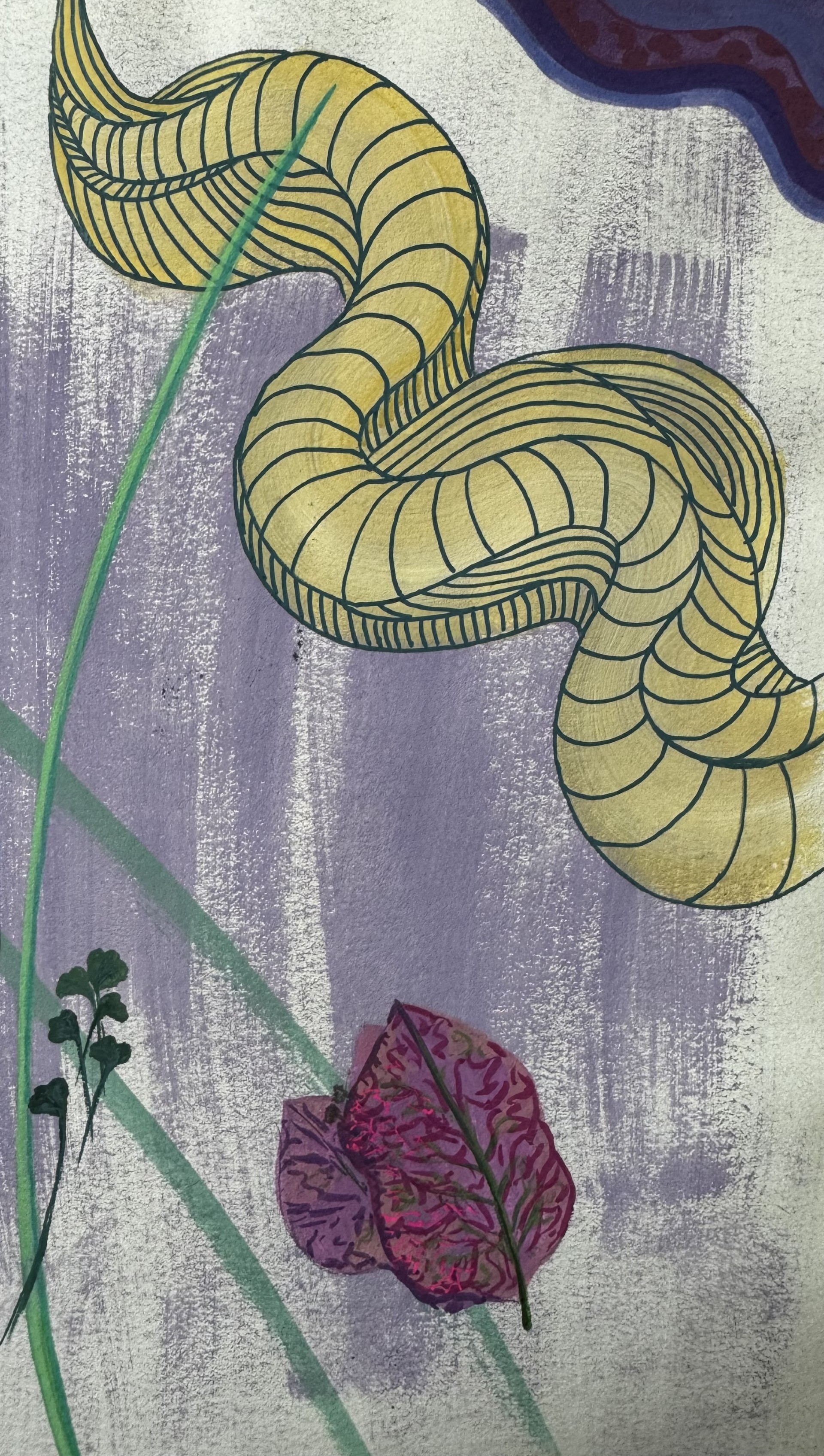 Serpent in Eden (acrylic on paper)
